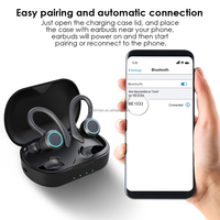 Écouteurs sans fil de sport avec crochets d'oreille, étanches IPX7, TWS, Bluetooth, pour le gaming