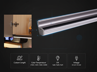 Profilé LED encastré pour armoire suspendue sous comptoir, noir translucide, anti-éblouissement, lumière linéaire YB1042-32