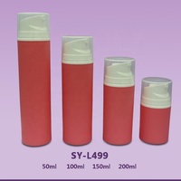 Flacon pompe pour lotion corporelle en plastique, forme cylindrique, design personnalisé, 200 ml, 150 ml, 100 ml, 50 ml, L499