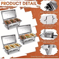 Réchaud de buffet pliable de luxe en acier inoxydable argenté, chauffe-plats professionnel à chauffage à l'alcool pour OEM/ODM