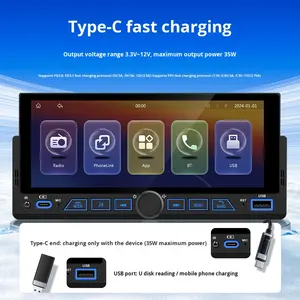 Универсальный автомобильный MP5-плеер OLIVER с 6,86-дюймовым сенсорным экраном, быстрой зарядкой Type-C и беспроводным CarPlay - Product Image 2