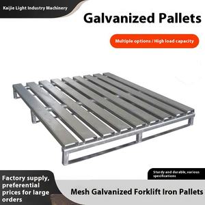 Paleta elevadora de acero galvanizado de rejilla al por mayor, tarjeta de hierro con horquilla de cuatro lados para logística, palé de acero galvanizado - Product Image 5