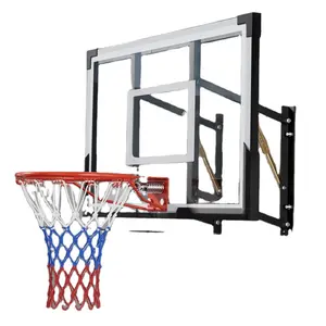 Hand Pushed Lifting Basketball Stand Outdoor Basketball Glass Board Basketball Ring With Backboard Indoor Basket Ball Hoop Set
