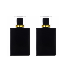 Wholesale Translucent Cube Empty Perfume Bottle Glass 50ml 30ml Square Luxury Sturdy Perfume Spray Bottle with <b>Black</b> Lid - Product Image 2