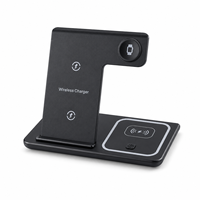 Chargeur sans fil magnétique 3-en-1 pliable 15W avec port Type-C pour téléphone, montre et écouteurs - Utilisation à domicile, au bureau et en voyage