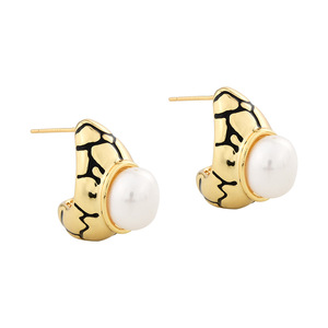 Pendientes de Perlas de Imitación con Forma de Gota de Agua, Bisel de Aleación de Zinc, Joyería para Mujer 2025 - Product Image 5