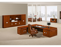 Vente directe d'usine Table de bureau traditionnelle de luxe en bois massif meubles décoration de la maison ensemble de bureau PDG exécutif