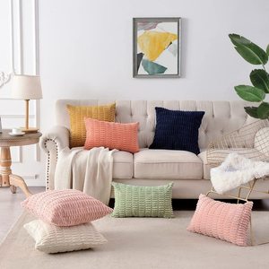 Fodera per cuscino in velluto a coste tinta unita, morbida e felpata, per testiera letto, cuscino decorativo per divano, stile bohémien - Product Image 5