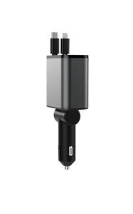 30W 50W Max Supersnelle Oplader Dubbele Intrekbare Kabels Multi-Protocol Type-C Auto Telefoonlader - Product Image 6