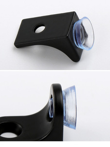 Support de verre à ventouse en alliage de zinc GQK, pour meuble, bord arrondi, cloison de placard, durable et étanche - Product Image 3