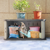 Armario de Almacenamiento Toppla de HDPE con Múltiples Puertas para Dormitorio, Balcón o Jardín, Estructura Ensamblada, Duradero y Fácil de Montar