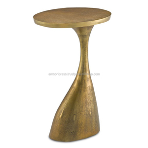 Tabouret de bar en métal laiton martelé Meubles de maison Tabouret décoratif Métal industriel Laiton Table d'appoint décorative Tabouret de bar - Product Image 3