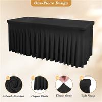 Ventes en gros de jupes de table extensibles élastiques, faciles à installer, housses de table carrées pour tables de banquet de 4 pieds, 5 pieds, 6 pieds, 8 pieds, fournitures pour événements de mariage