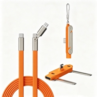 Cable de Carga USB Tipo C de 240W con Soporte Extraíble para Teléfono, Cable de Datos de Carga Rápida PD, Material de Nailon para Uso con Computadora