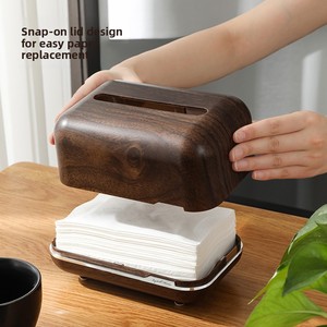 Caja de pañuelos de escritorio para sala de estar, nuevo estilo chino, de plástico, para mesa de centro, dormitorio, lujo ligero para el hogar, control remoto magnético de primavera - Product Image 4