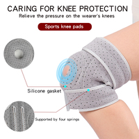 Genouillère de soutien réglable à ressort avec coussinet rotulien en silicone, genouillère de sport respirante pour l'entraînement physique