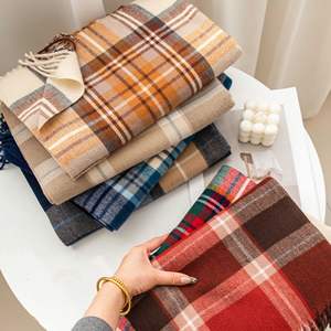 Bufandas Tejidas de Estilo Británico a Cuadros, Imitación Cachemira, para Mujer, Cálidas, Ideales para Viajar, Protectores de Cuello, Chales Resistentes al Frío - Product Image 5