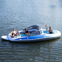 Fabrik preis Benutzer definierte Wasser insel Schwimm bett PVC 6-Personen Aufblasbare Yacht Erwachsene spielen Wasser Schlauchboot