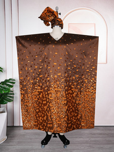 Vestido caftán africano tradicional para fiesta Elegante vestido Boubou africano con diadema - Product Image 5