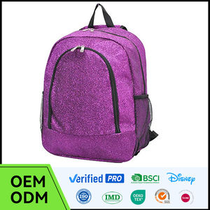Outdoor Travel Lightweight &amp; Durable Glitter Girls School Backpack Bag <strong>Sparkle</strong> Backpack with Water Bottles Pocket - Product Image 1