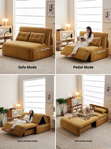 Sofá Cama Eléctrico Individual Moderno, Convertible, de Tela Chenille, Extensible, Reclinable, Deslizante, para Sala de Estar, Pequeño y Grande - Product Image 5