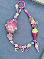 Mignon crâne Pandab Labubu lanière voiture clé accessoires téléphone charme et clé sac conception