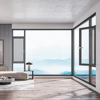 Ventana Abatible de Aluminio con Marco Delgado y Elegante, Doble Acristalamiento Insonorizado, Garantía de 5+ Años para Baños y Dormitorios del Sudeste Asiático