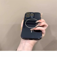 Étui de téléphone en verre miroir de luxe avec protection de l'objectif pour iPhone 16 Pro Max