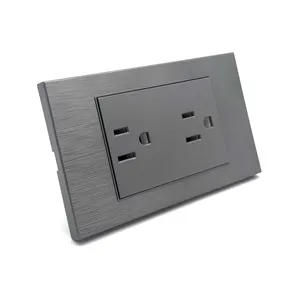 ZSUN American Standard SC32 Pop High Quality Plastic Brushed Plate Double US 3 Pole Wall Socket