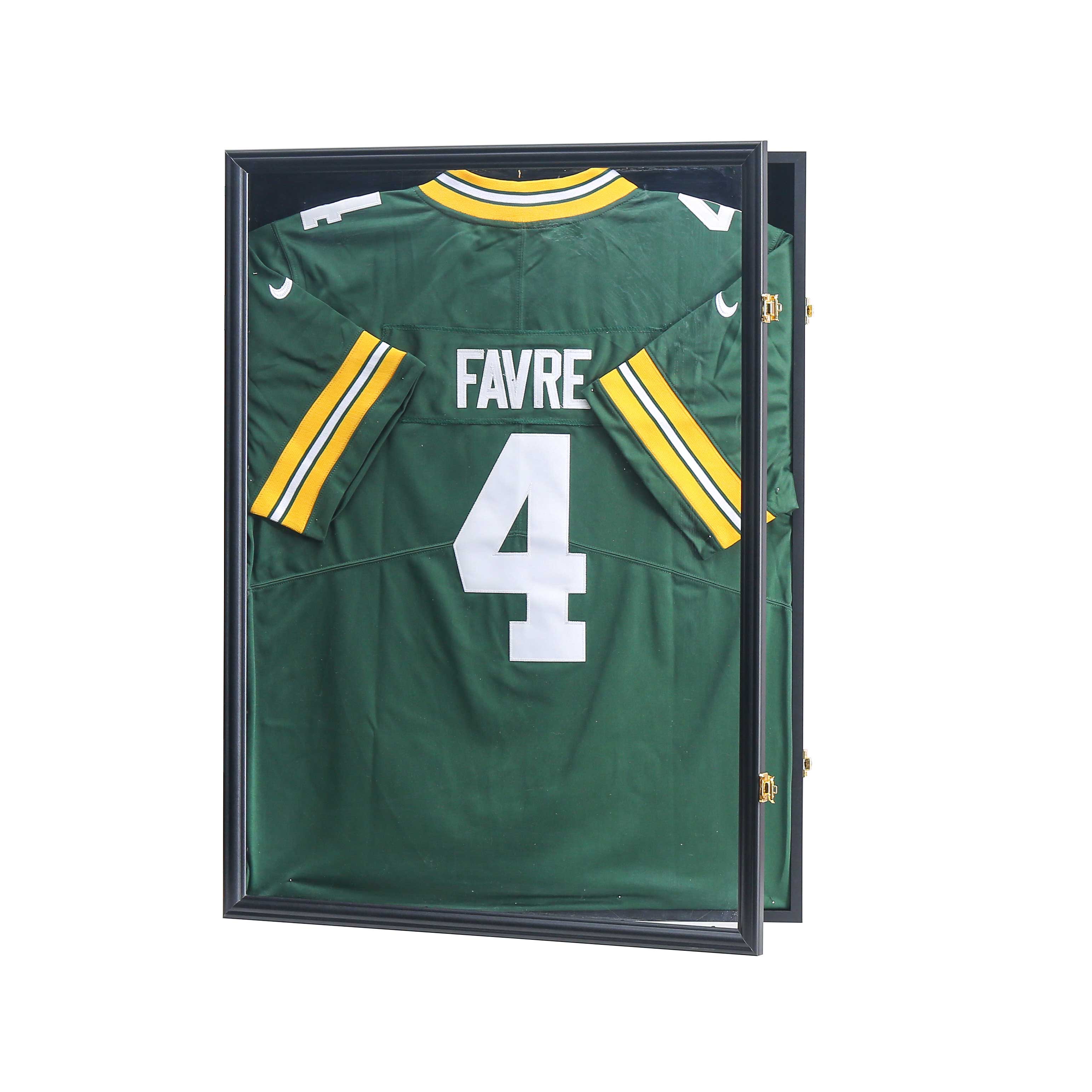 New Classic Custom Lockable Jersey Frame Display Case Acrylic 98% UV Protection Wood Jersey Frames Sports Jersey Display Frame