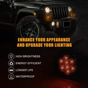 Ensemble de feu clignotant avant LED en ambre, pour Jeep Wrangler JK, garde-boue, indicateur de sourcils, fabrication latérale, 2007 ~ 2017