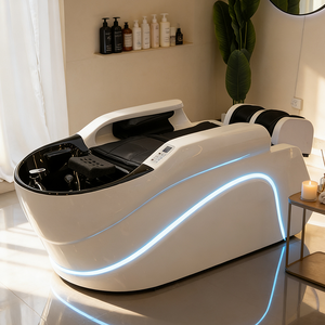 Equipo Multifuncional para Barbería, Cama de Lavado para Terapia Capilar, Moderna y Lujosa Cama de Champú Eléctrica con Masaje y Luces para Salón de Belleza - Product Image 1
