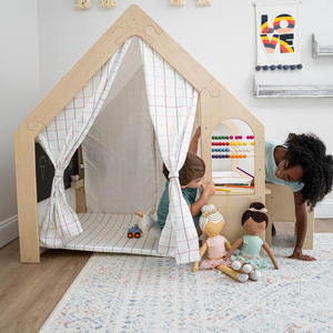 Casa de Juegos Infantil Interior de Madera Contrachapada de Estilo Montessori Waldorf con <span class=keywords><strong>Pizarra</strong></span> - Product Image 1