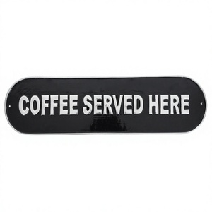 Panneau mural « Café servi ici » pour la décoration de café-bar, fournitures pour événements, panneaux et plaques personnalisés à fixer au mur, prix abordable - Product Image 1