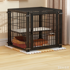 <span class=keywords><strong>Cage</strong></span> pour animaux de compagnie en métal, <span class=keywords><strong>cage</strong></span> à lapins d'intérieur détachable avec rampe, parc de jeu multi-niveaux pour chatons, furets et petits chiots (noir/blanc) - Product Image 3