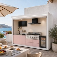 Kabinet Dapur Luar Ruangan Aluminium Berkualitas Tinggi, Kabinet Furnitur Luar Ruangan untuk Halaman
