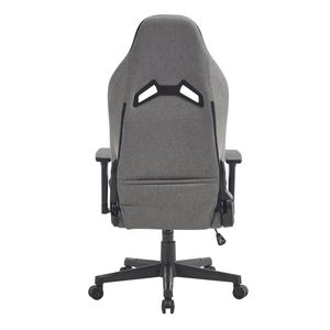 Chaise de jeu en tissu gris de haute qualité avec coussin de soutien lombaire, pivotante et inclinable, appui-tête confortable et élégant - Product Image 5