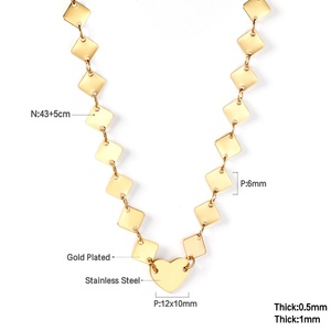 Collier personnalisé avec gravure de logo, design cœur en or, bijoux en acier inoxydable - Product Image 4