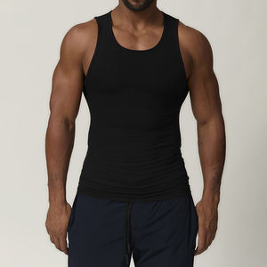 Vente en gros Débardeurs d'entraînement personnalisés pour hommes Vêtements de sport de fitness Baselayer Outwork Gilet côtelé sans manches Singulet pour hommes Stringers - Product Image 6