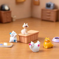 Miniature de chaton mignon pour micro-paysage, accessoires de décoration DIY pour maison de poupée, ornements de bureau miniatures