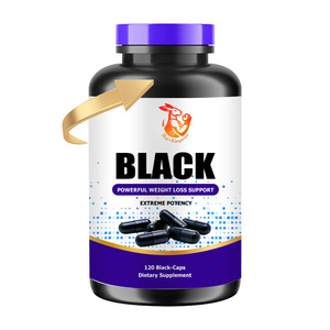 Capsules noires en gélatine en gros d'usine pour contrôler les envies liées au stress, compléments alimentaires naturels à base de plantes, capsules diététiques - Product Image 1
