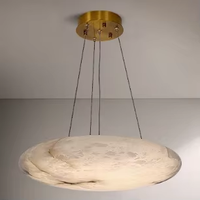 Lustre en marbre importé avec finition en laiton massif, ensemble de luminaires de luxe pour salon, salle à manger et chambre, éclairage post-moderne pour maison d'exposition