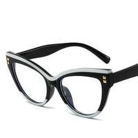 À la mode rétro oeil de chat conception européenne américaine mode couleur bloquant TR Anti lumière bleue lunettes lunettes cadres optiques cadres