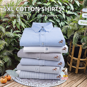 Camisa Oxford de Manga Larga, 100% Algodón, Transpirable y Elegante para Hombre, Talla Grande 6XL, Blanca, Ropa Casual para Vacaciones de Primavera, Servicio OEM - Product Image 3