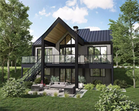 Maison de vacances préfabriquée à deux étages en structure acier, maison modulaire, chalet, suite de jardin, villa, casas préfabriquées, cabane