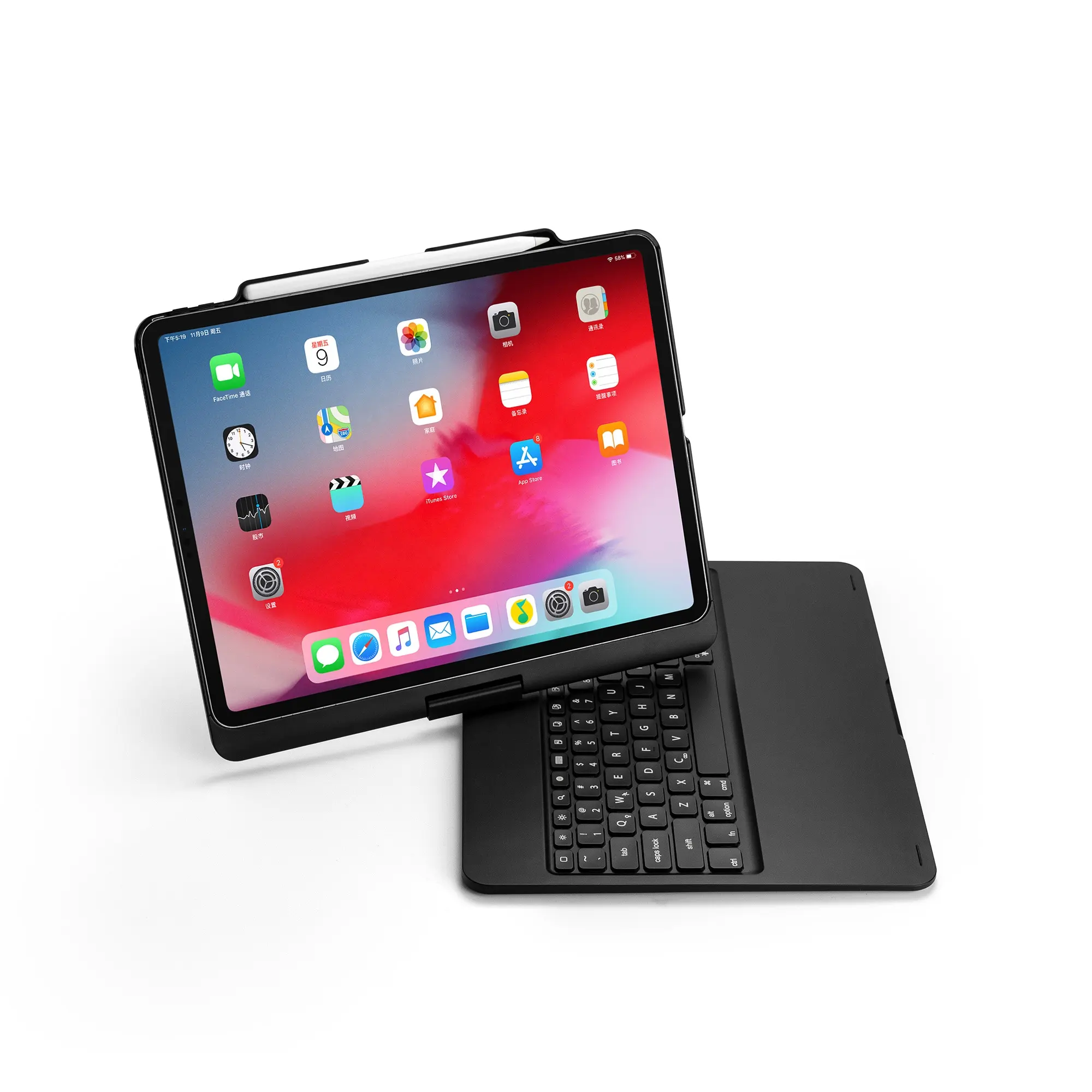 360 Graden Rotatie 2019 Nieuwe Cover Bluetooth Draadloze Toetsenbord Case Voor Ipad Pro 12.9 Inch