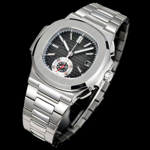 Top-grade PP 5980 stainless steel black dial <strong>chronograph</strong> <strong>automatic</strong> mechanical men's collectible wristwatch - Product Image 3