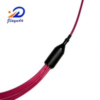 Kabel Patch Multimode Carrier Grade 100G OM4 12 Serat MPO ke LC Konversi Erika Violet 50/125um High Density Fan-out