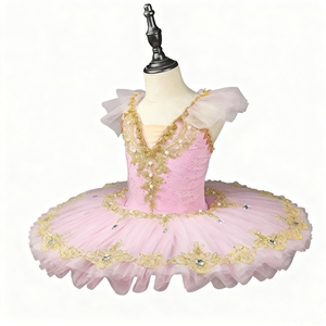 <span class=keywords><strong>Tutu</strong></span> de ballet professionnel pour filles, <span class=keywords><strong>bleu</strong></span> et rose, style pancake, robe de fête de ballerine, costume en polyester pour enfants - Product Image 2