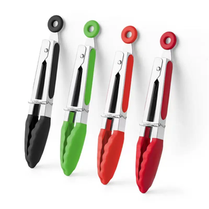 Custom Color Silicone &amp; Stainless Steel BBQ Grill Clamps - Non-Slip Food <strong>Tongs</strong> for Barbecue - Product Image 1